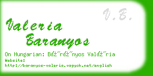 valeria baranyos business card